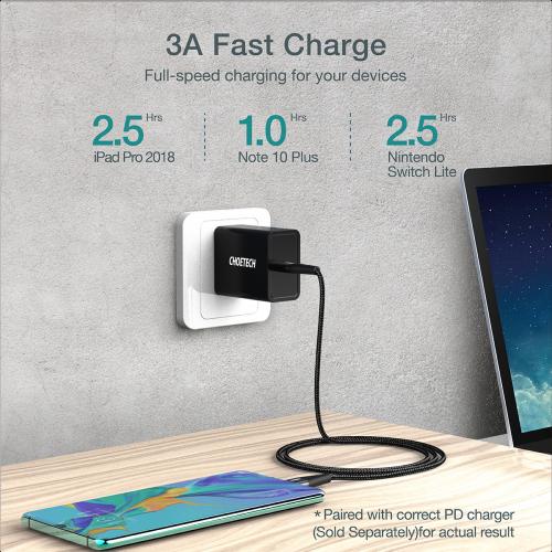 Cablu USB Type C - USB Type C Choetech XCC-1003 PD 60W 1.2m negru