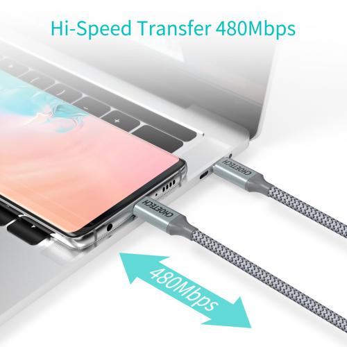 Cablu USB Type C - USB Type C PD 100W 1.8m gri Choetech XCC-1002-GY