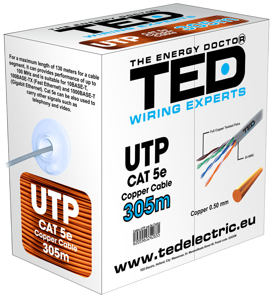 Cablu UTP cat5e cupru integral marca TED Wire Expert