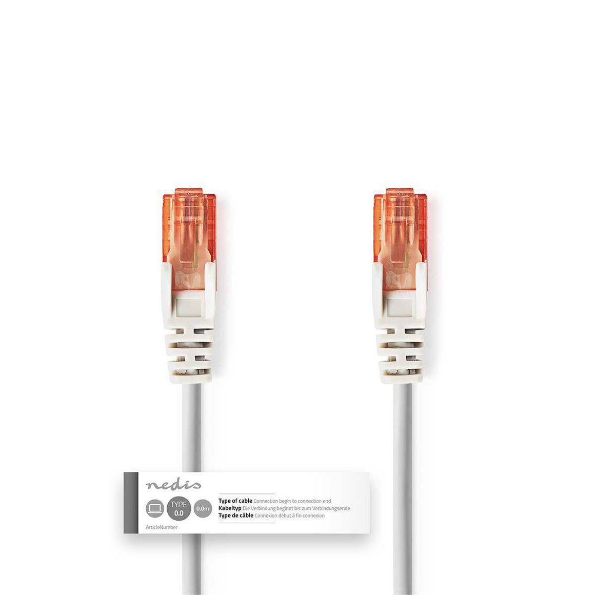 Cablu UTP CAT6 Nedis RJ45 tata - RJ45 tata 2m gri