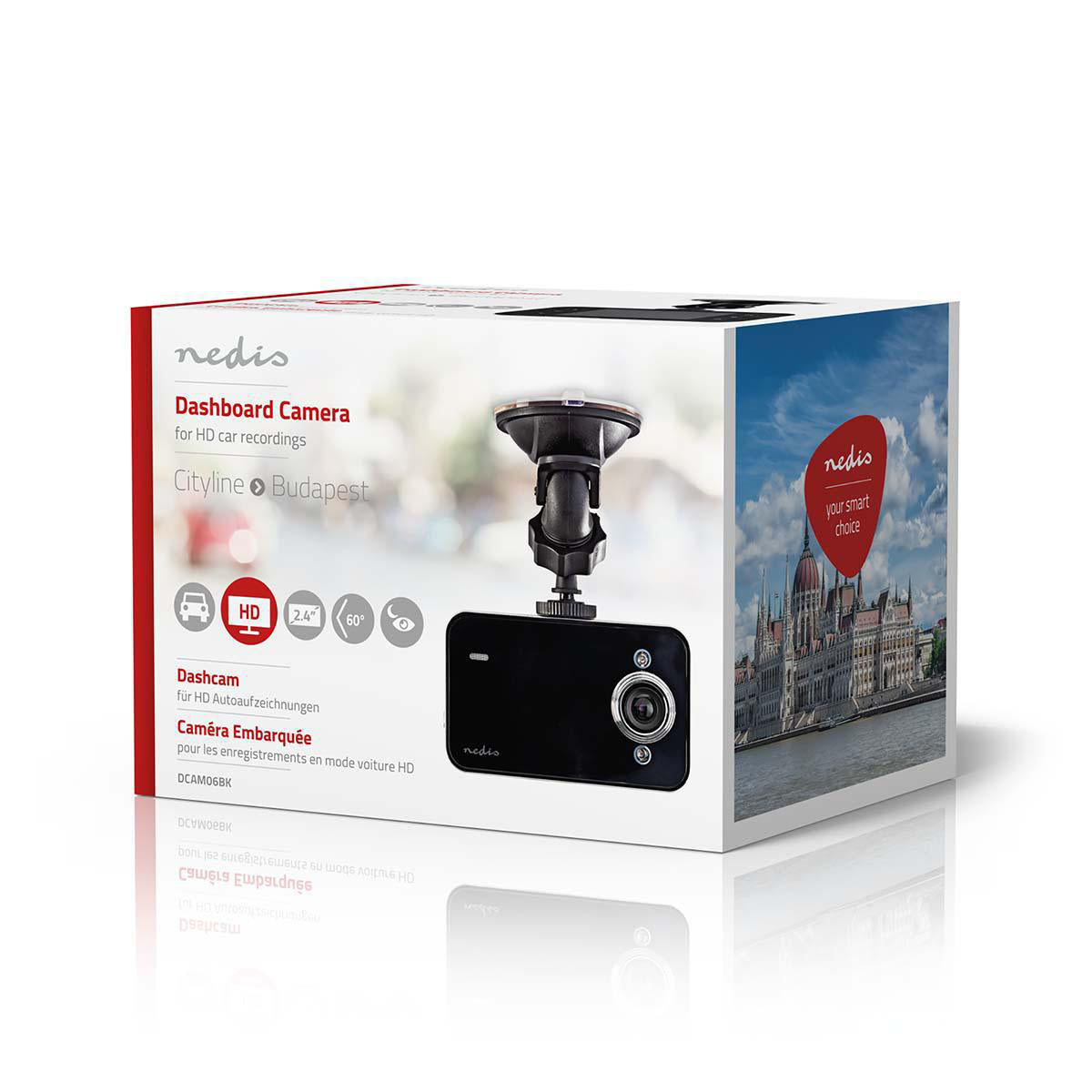 Camera auto DVR HD 720p 2.4" unghi de vizualizare 60 Nedis