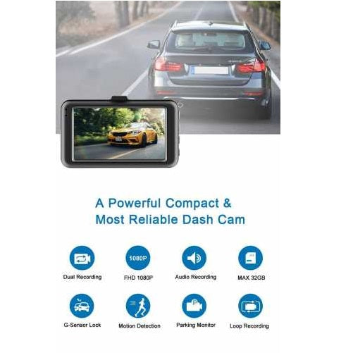 Camera auto Well Trace 1080p FHD 720p ecran 3" DVR-CAR-TRACE-WL