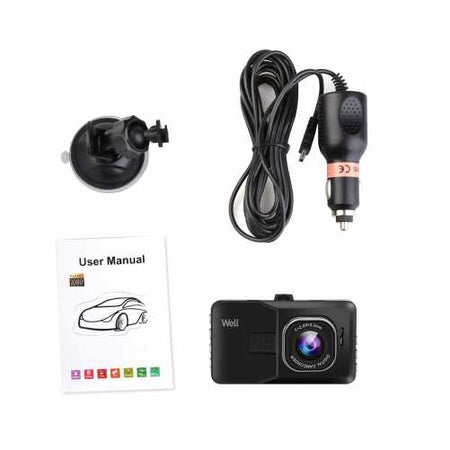 Camera auto Well Trace 1080p FHD 720p ecran 3" DVR-CAR-TRACE-WL