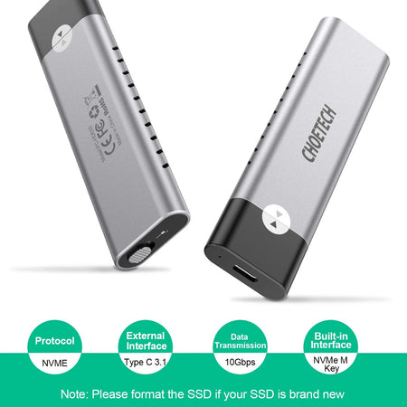 Carcasa SSD M.2 NVMe PCIe USB type C Choetech PC-HDE03
