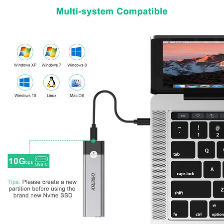Carcasa SSD M.2 NVMe PCIe USB type C Choetech PC-HDE03