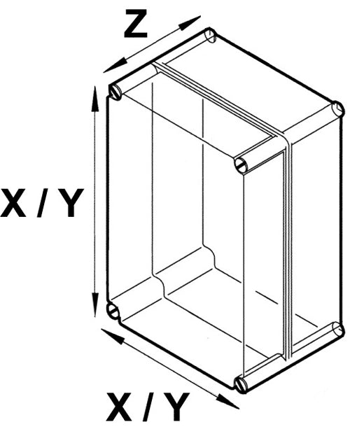 Carcasa universala X:101mm Y:178mm Z:36mm cu lame de fixare KRADEX Z72U ABS