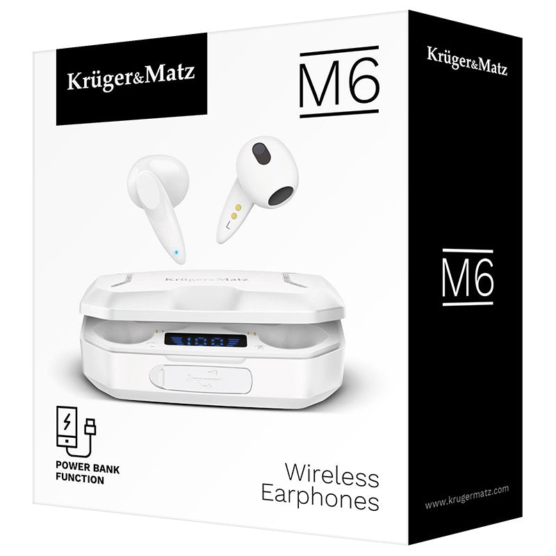 Casti bluetooth 5.1 M6 Kruger&Matz KMPM6-W