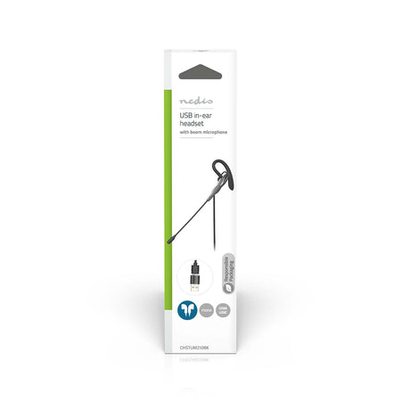 Casti Headset In-Ear USB-A/USB type C 1.8m negru Nedis CHSTUM210BK