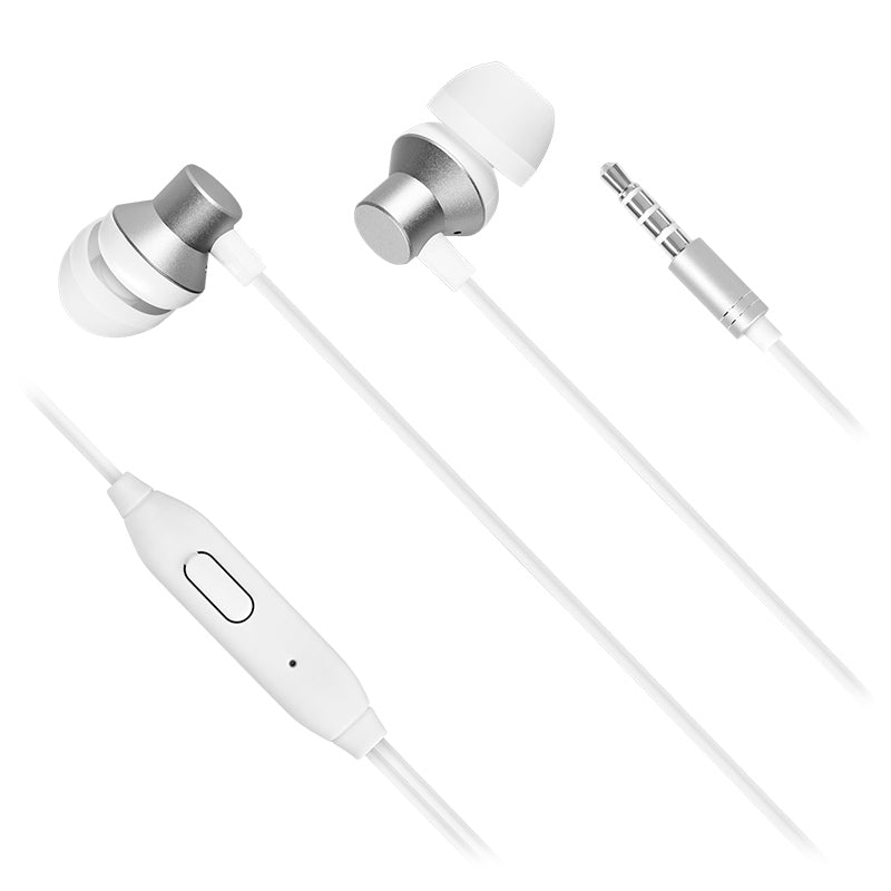 Casti IN-EAR cu microfon Kruger&Matz KMPB3 albe conector Jack 3.5 mm