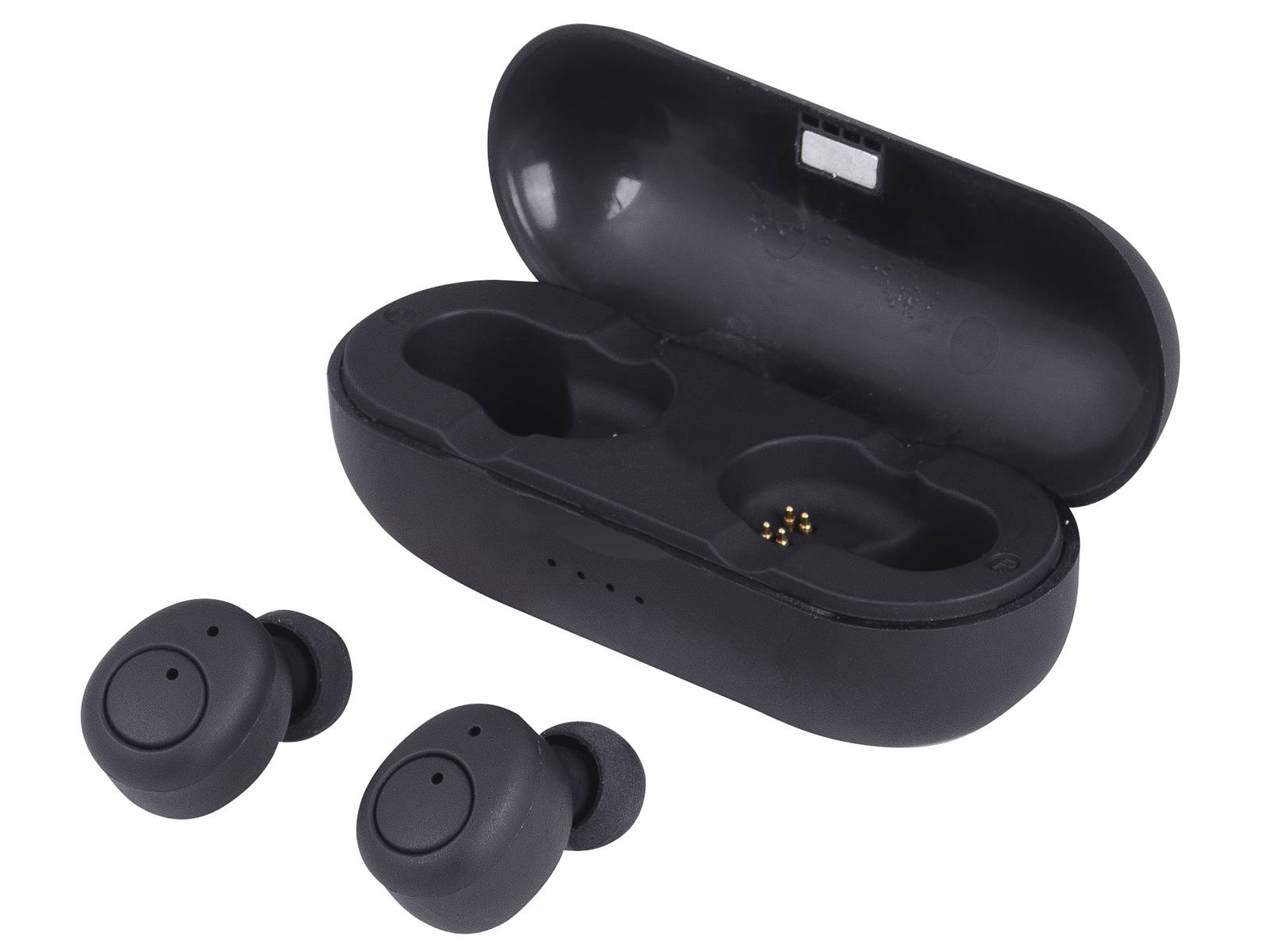 Casti mini Bluetooth cu microfon HMP 12E05 AIRBUDS negru Trevi