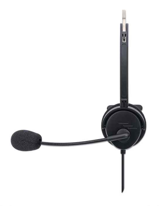 Casti mono On-Ear cu microfon USB control volum 1.5m 179867 Manhattan