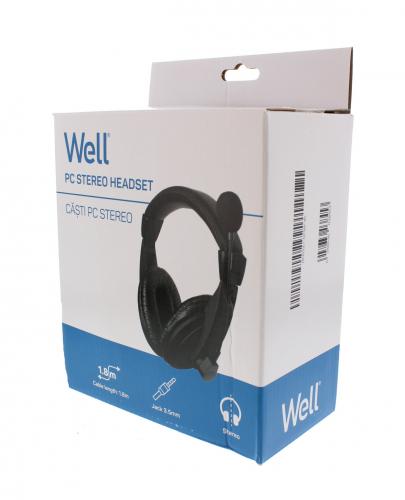 Casti PC HEADSET Well cu microfon si 3.5 mm Jack