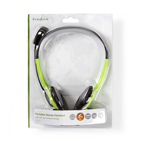 Casti PC On-Ear Nedis 2x3.5 mm 2m verde cu microfon