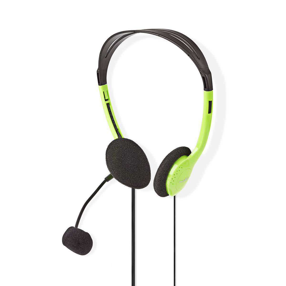 Casti PC On-Ear Nedis 2x3.5 mm 2m verde cu microfon