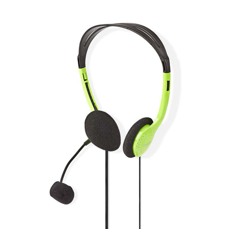 Casti PC On-Ear Nedis 2x3.5 mm 2m verde cu microfon