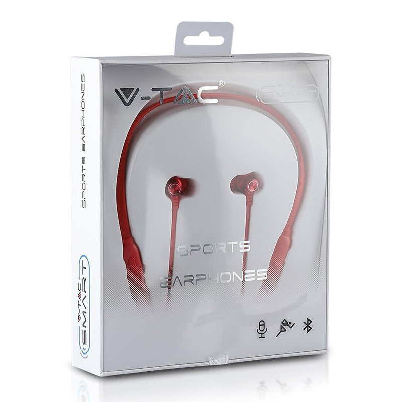 Casti SPORT Bluetooth rosu V-TAC