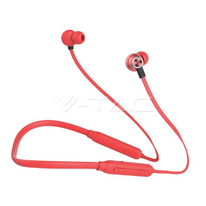 Casti SPORT Bluetooth rosu V-TAC