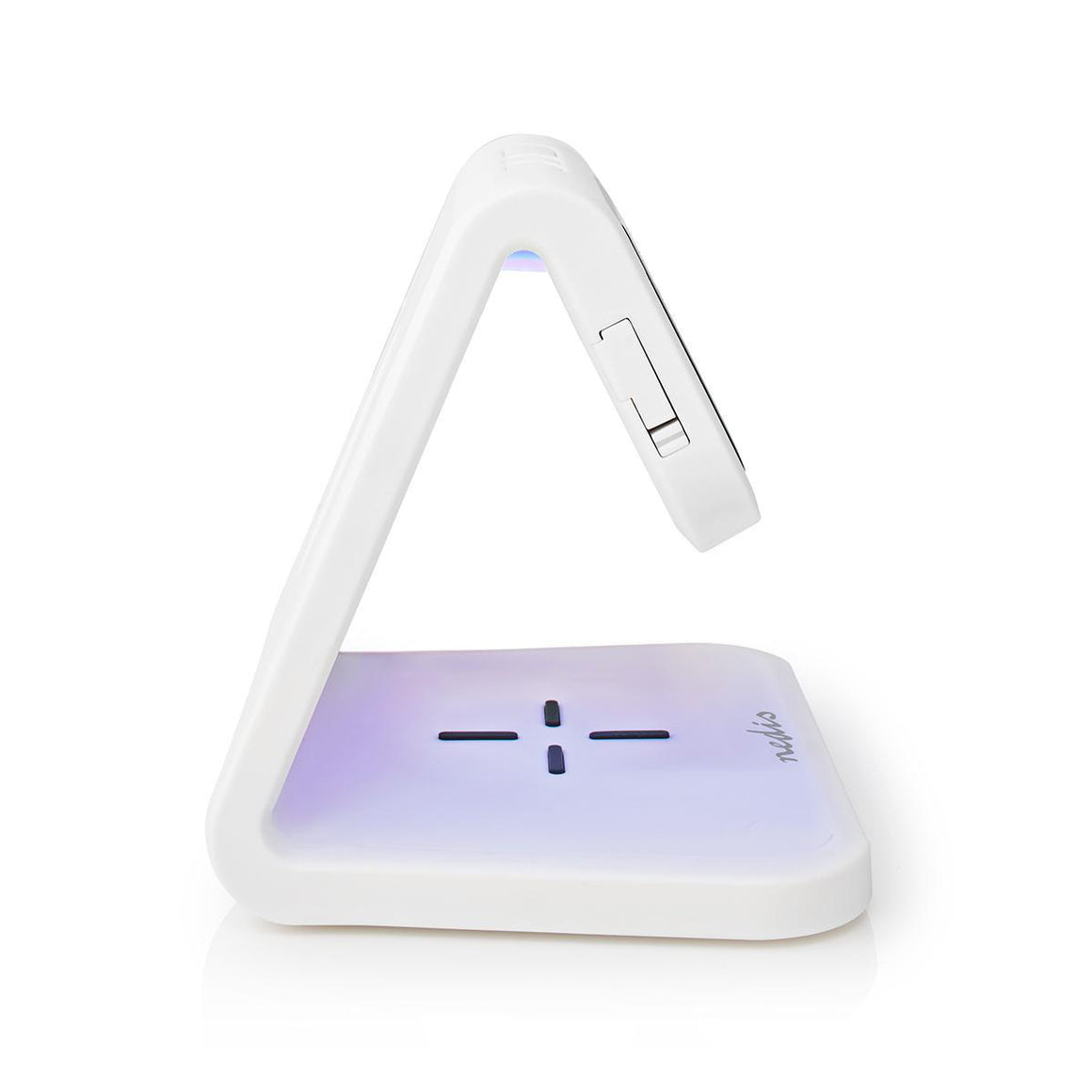 Ceas cu alarma Nedis incarcator wireless Qi lumina multicolora alb