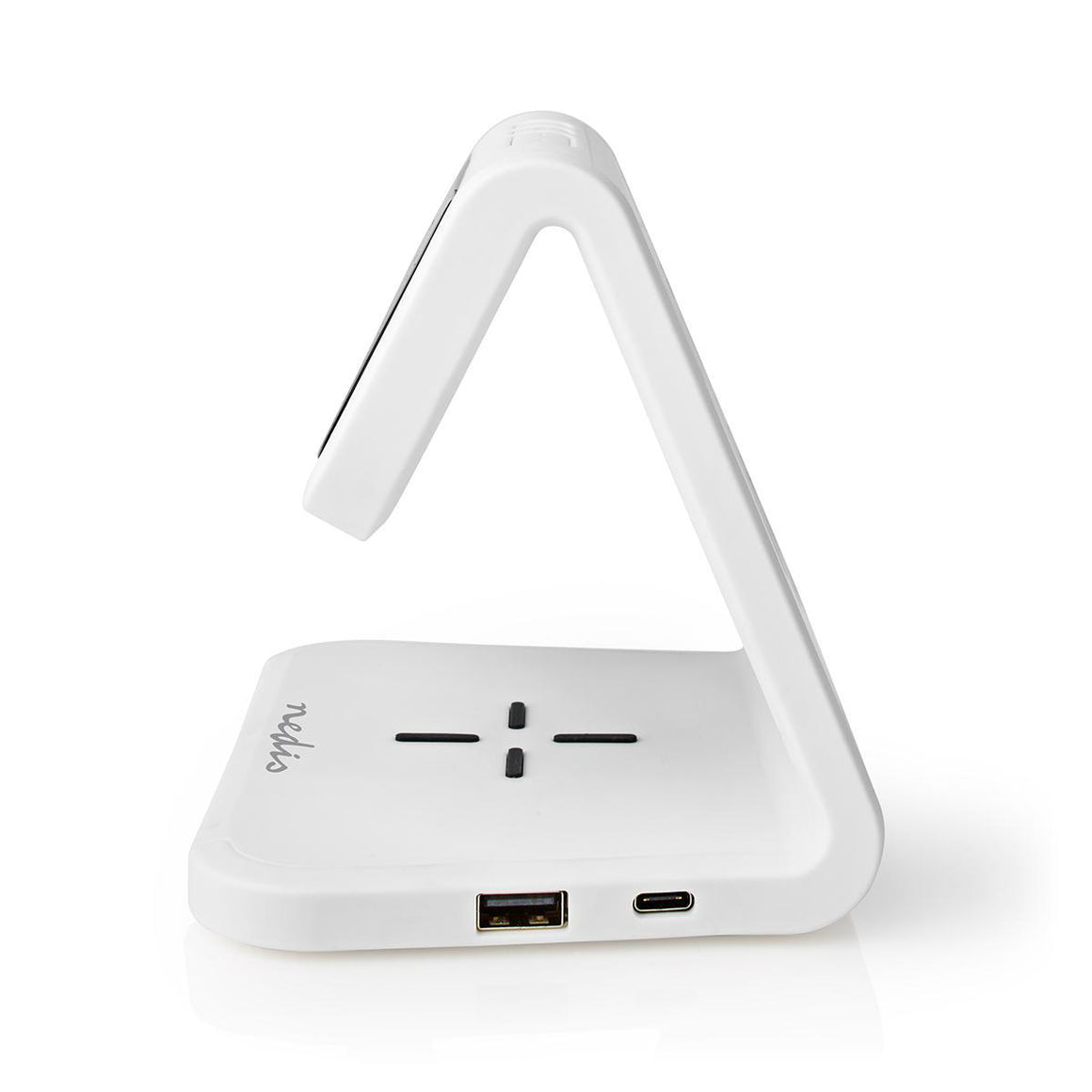 Ceas cu alarma Nedis incarcator wireless Qi lumina multicolora alb