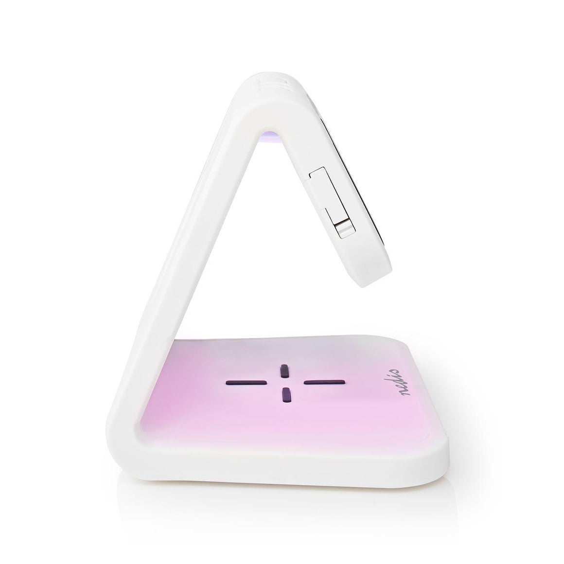 Ceas cu alarma Nedis incarcator wireless Qi lumina multicolora alb