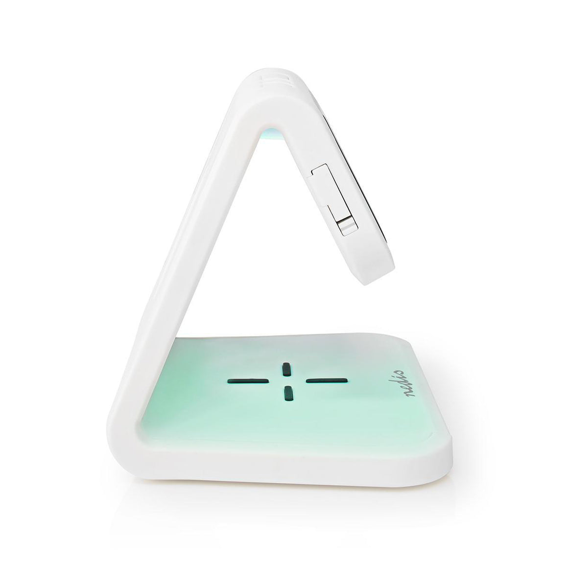 Ceas cu alarma Nedis incarcator wireless Qi lumina multicolora alb