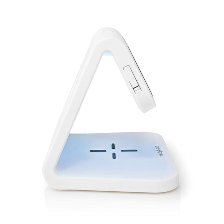 Ceas cu alarma Nedis incarcator wireless Qi lumina multicolora alb