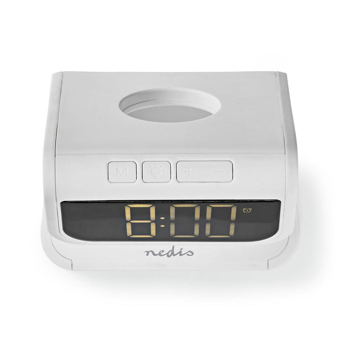 Ceas cu alarma Nedis incarcator wireless Qi lumina multicolora alb