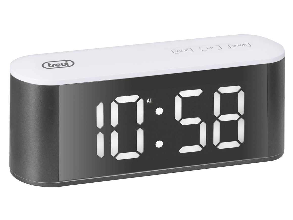 Ceas de masa cu alarma termometru alb Trevi EC 883 BL