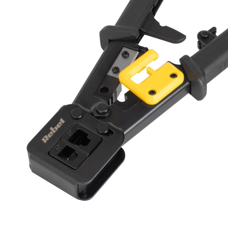 Cleste sertizare RJ45 RJ12 RJ11 RJ 6P RJ 8P + cutit pentru dezizolare REBEL RB-1007