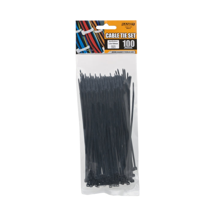 Coliere plastic 150x2.5 mm negre 100buc Handy