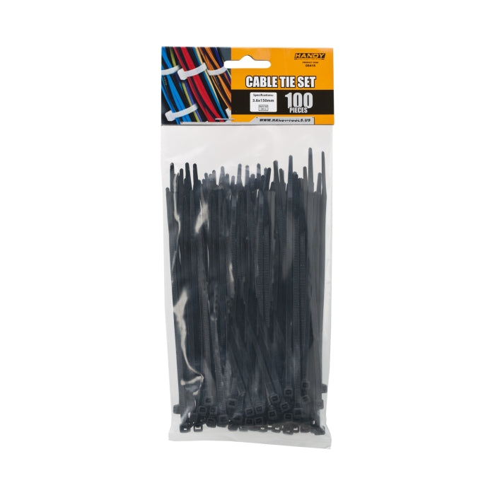 Coliere plastic 150x3.6mm negre 100buc Handy