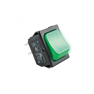 Comutator basculant ON-OFF cu retinere 250V 10A 2 circuite cu bec verde incastrare 31x22mm R13-117 Somogyi Elektronic