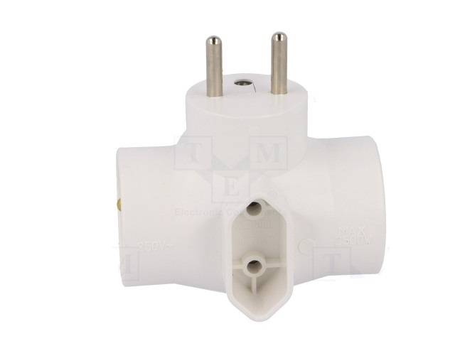 Conector AC supply splitter Layout 2P 2P+PE white TIMEX-ELEKTRO R-44