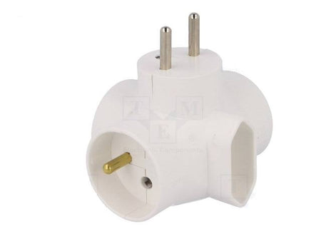 Conector AC supply splitter Layout 2P 2P+PE white TIMEX-ELEKTRO R-44