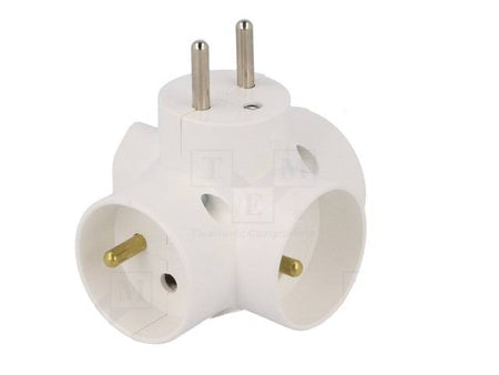 Conector AC supply splitter Layout 2P 2P+PE white TIMEX-ELEKTRO R-44