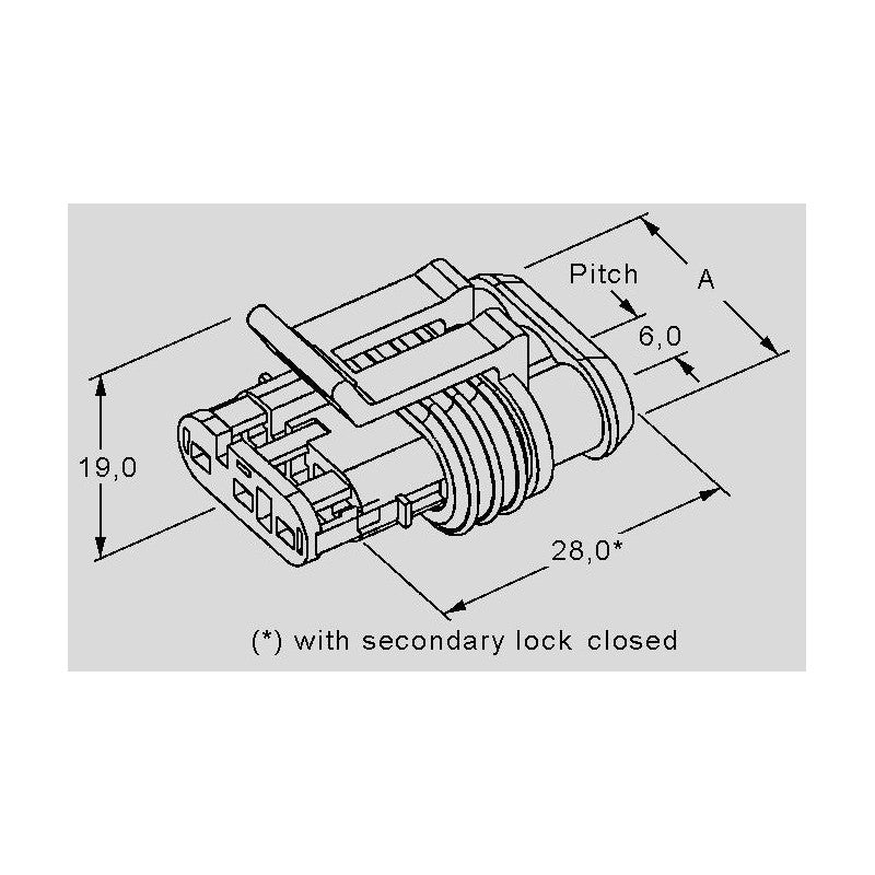 Conector cablu Superseal 1.5 mama mufa 3 pini IP67 TE Connectivity 282087-1