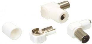 Conector coaxial mama ecranat plastic cotit 90 grade Valueline