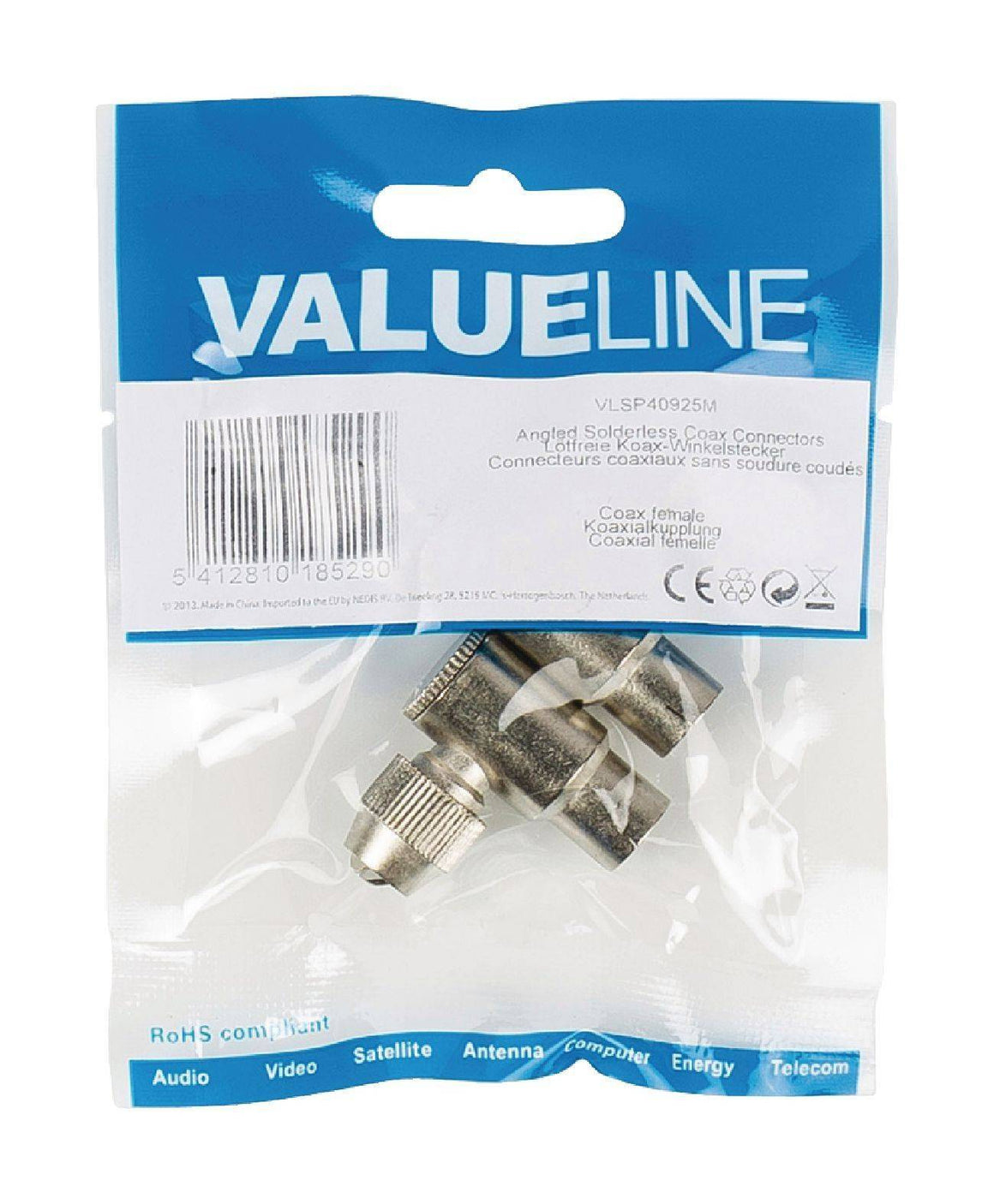 Conector coaxial profesional mama cotit Valueline