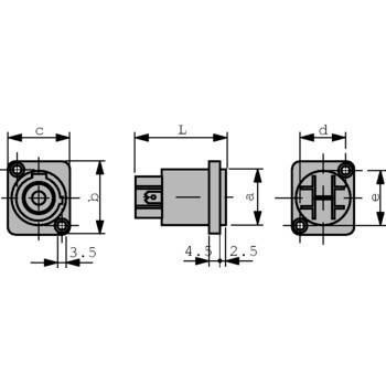 Conector etans de panou iesire Neutrik