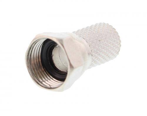 Conector F 20mm +garnitura de cauciuc pentru cablu 7mm WELL