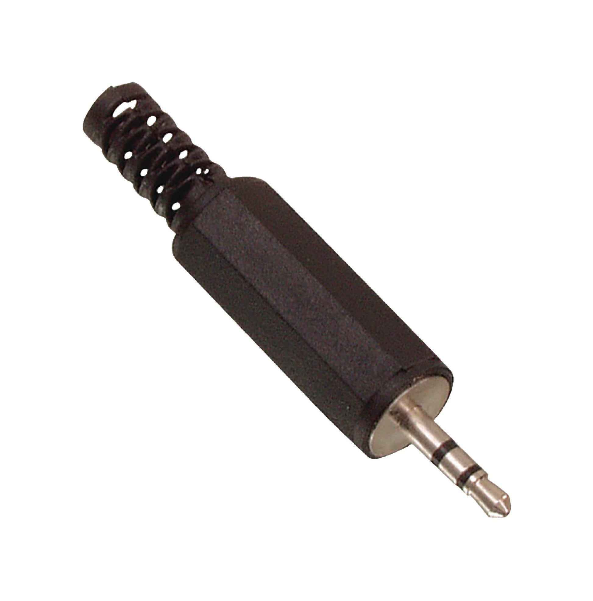 Conector mufa jack stereo 2.5 mm tata platic negru cu protector cablu VALUELINE