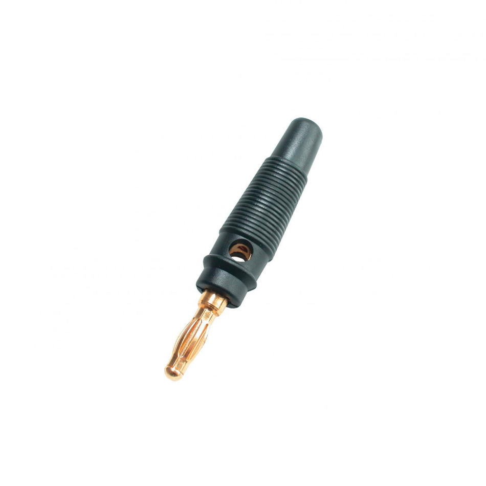 Conector tip banana 4mm tata negru aurit HOME