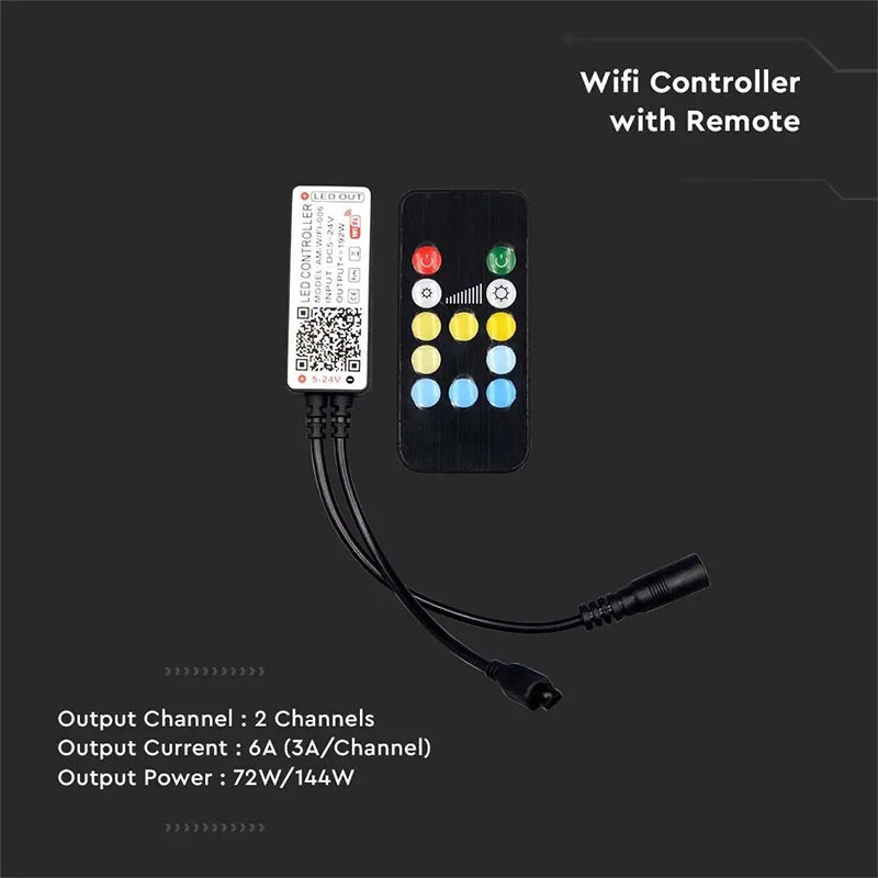 Controller banda LED 3IN1 WI-FI RGB 24 butoane V-TAC SKU-2902