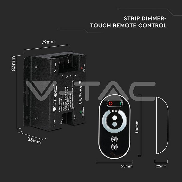 Controller banda LED Dimabil cu touch 12V 216W / 24V 432W V-TAC