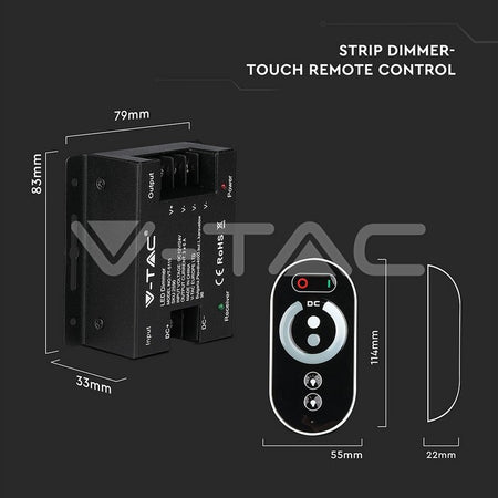 Controller banda LED Dimabil cu touch 12V 216W / 24V 432W V-TAC