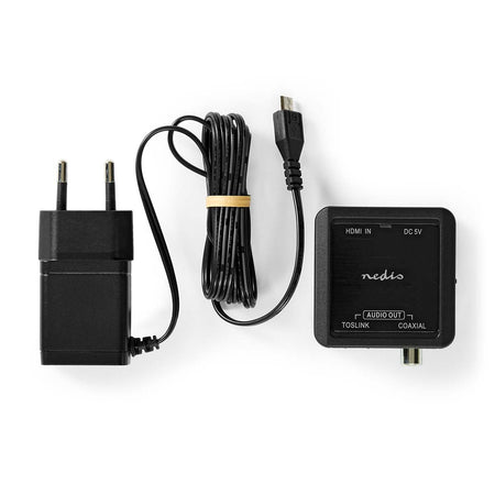 Convertor audio digital 1x HDMI - 1x Coax mama + 1x Toslink negru Nedis ACON3425AT