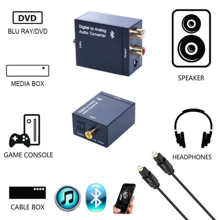 Convertor DIGITAL Toslink la Audio analog RCA + Bluetooth