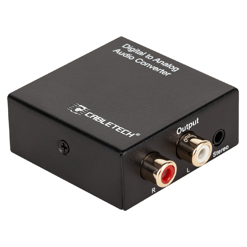 Convertor semnal audio Coaxial/Toslink DIGITAL la ANALOG 2x RCA +3.5 mm Jack pentru casti CABLETECH ZLA0857-2