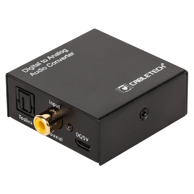 Convertor semnal audio Coaxial/Toslink DIGITAL la ANALOG 2x RCA +3.5 mm Jack pentru casti CABLETECH ZLA0857-2