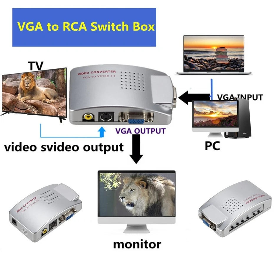 Convertor VGA la 3x RCA + S-VIDEO AVS-489-BX